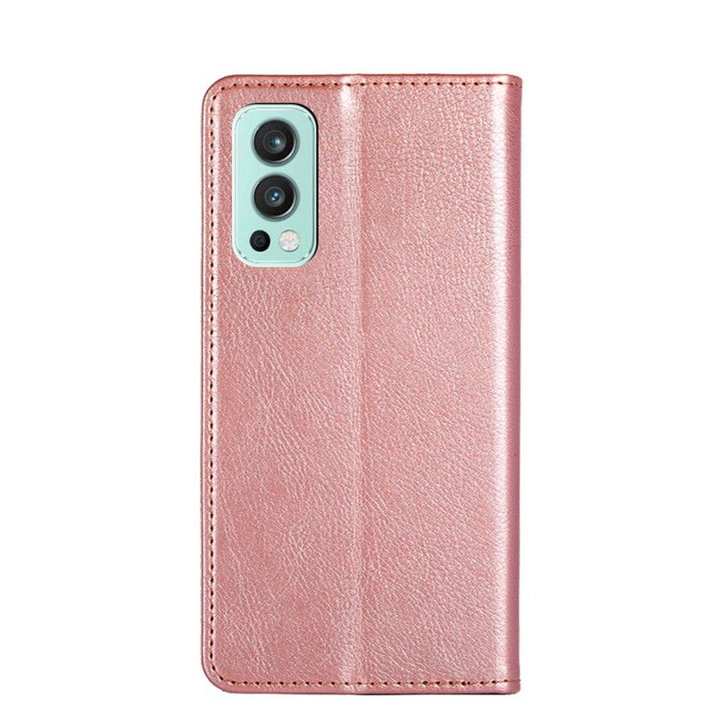 Folio Deksel Lær Oneplus Nord 2 5g Mobildeksel Vintage Skinnstil