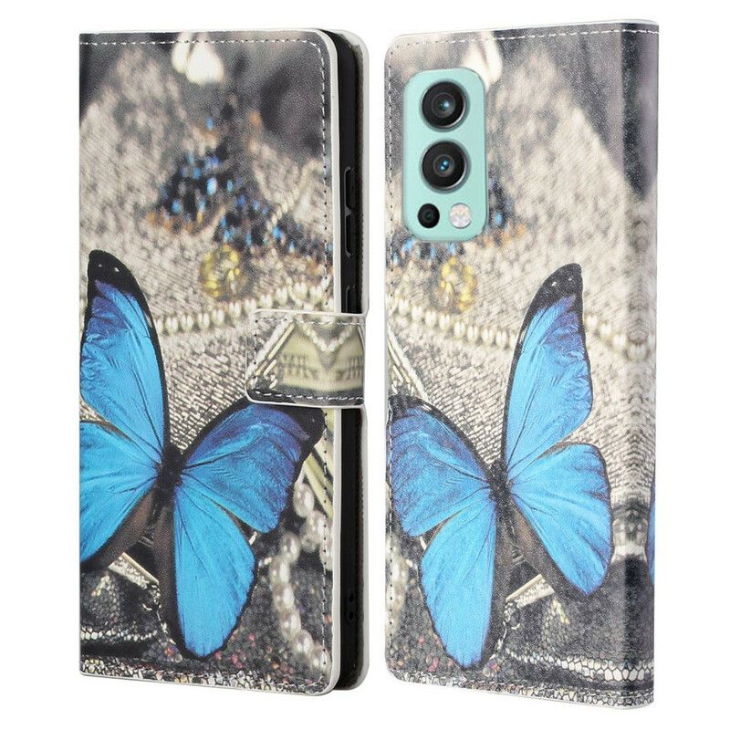 Folio Deksel Oneplus Nord 2 5g Butterflies Stroppvariasjoner Beskyttelse Deksel