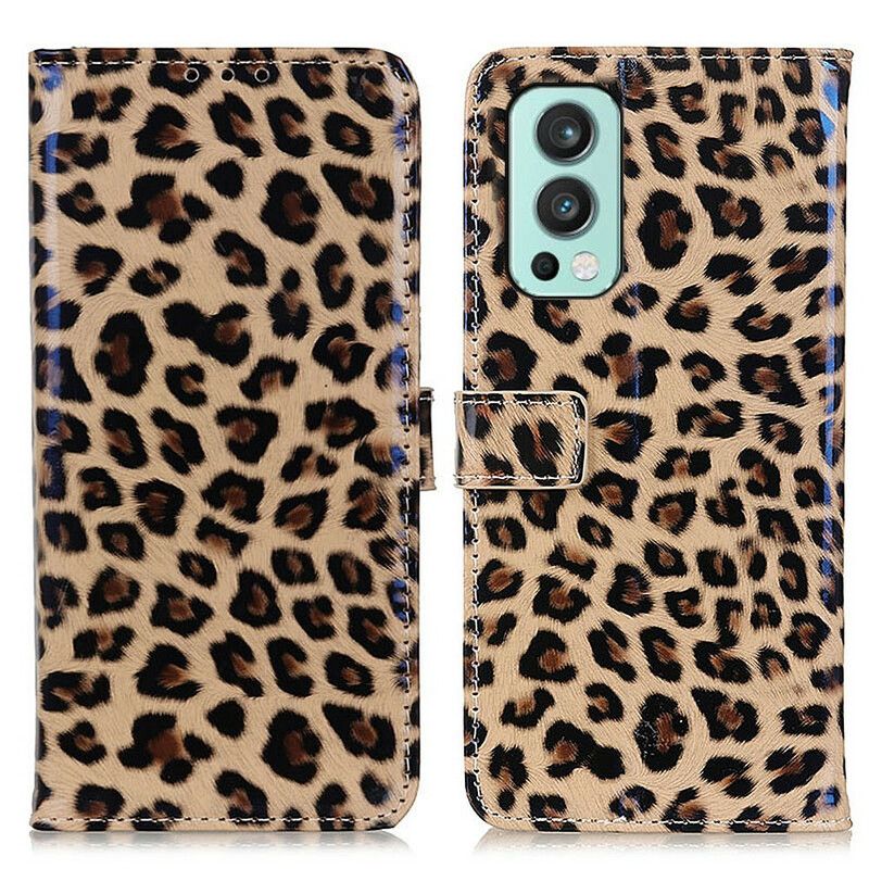 Folio Deksel Oneplus Nord 2 5g Enkel Leopard Beskyttelse Deksel