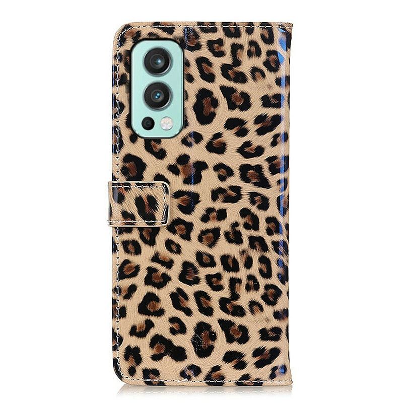 Folio Deksel Oneplus Nord 2 5g Enkel Leopard Beskyttelse Deksel