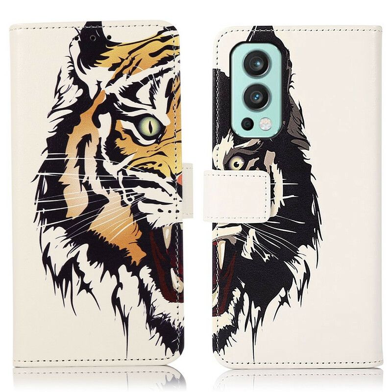 Folio Deksel Oneplus Nord 2 5g Fierce Tiger Beskyttelse Deksel