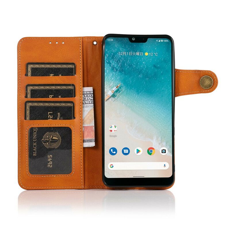 Folio Deksel Oneplus Nord 2 5g Imitert Skinnknapp Khazneh