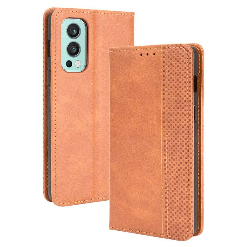 Folio Deksel Oneplus Nord 2 5g Stilisert Vintage Skinneffekt