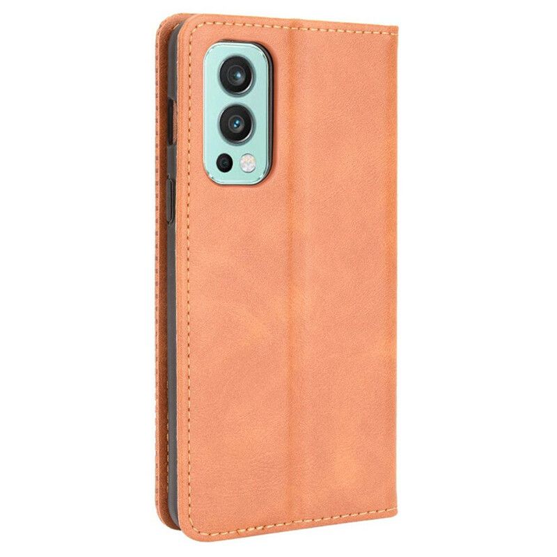 Folio Deksel Oneplus Nord 2 5g Stilisert Vintage Skinneffekt