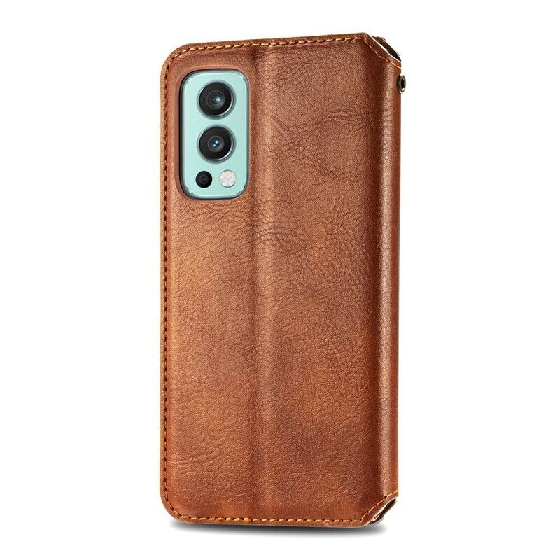 Folio Deksel Til Oneplus Nord 2 5g Leather Effect Diamond Texture