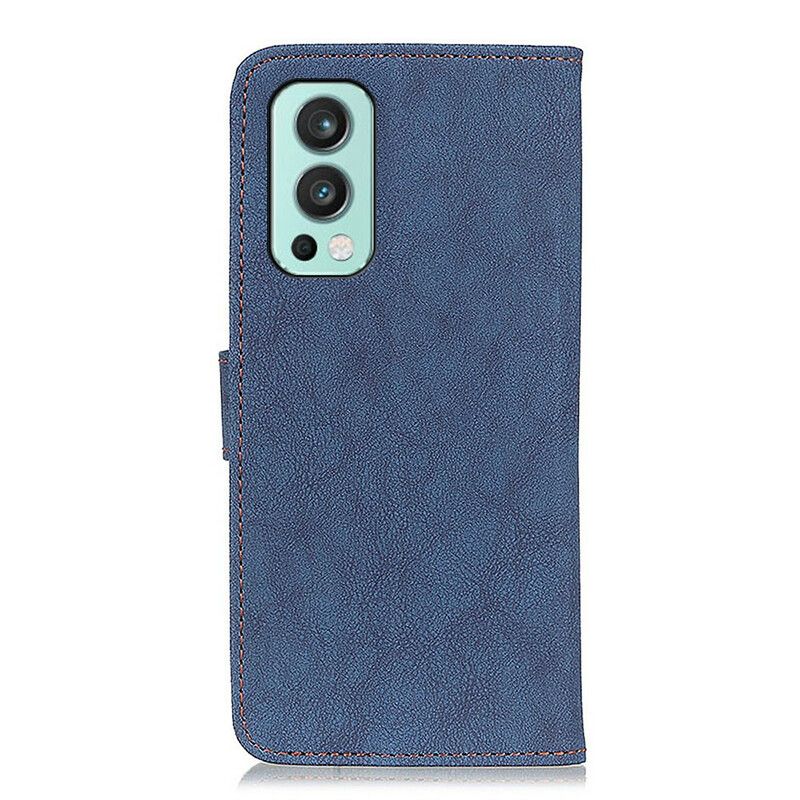 Lærdeksel Folio Deksel Oneplus Nord 2 5g Mobildeksel Faux Leather Split Retro Khazneh