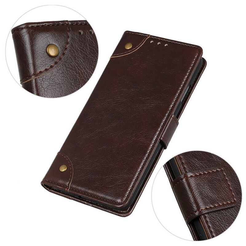 Lærdeksel Folio Deksel Oneplus Nord 2 5g Mobildeksel Style Nappa Leather Vintage Nagler