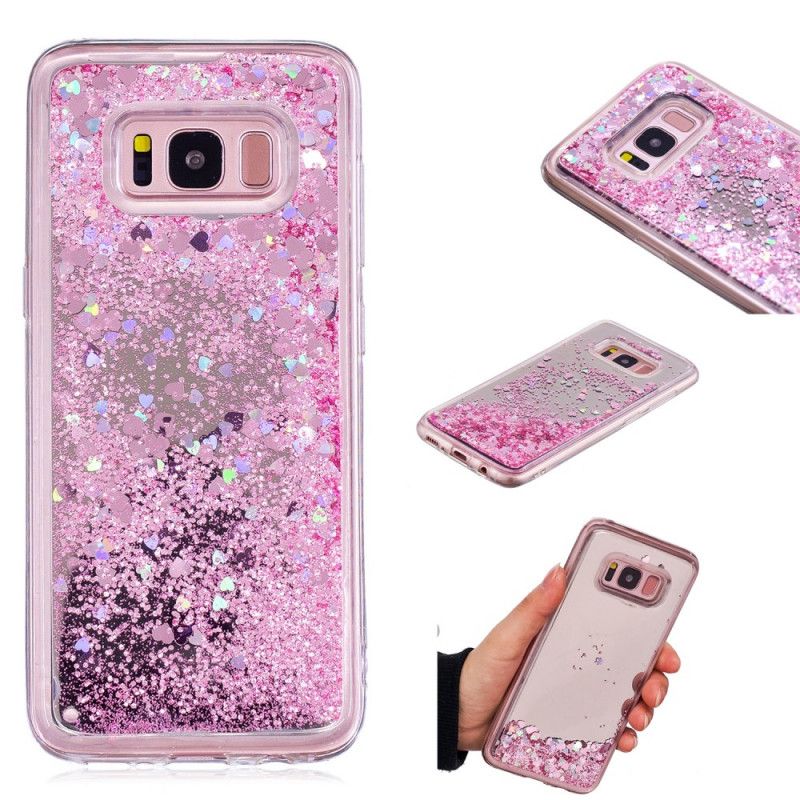 Deksel Samsung Galaxy S8 Lilla Glitterpulver Anti-fall