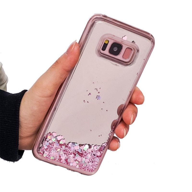 Deksel Samsung Galaxy S8 Lilla Glitterpulver Anti-fall