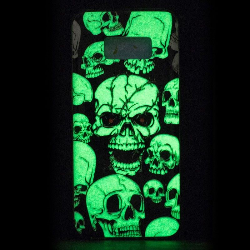 Deksel Samsung Galaxy S8 Oppmerksomhet Fluorescerende Hodeskaller