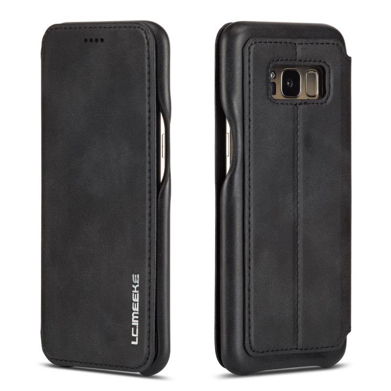 Folio Deksel for Samsung Galaxy S8 Svart Lc.Imeeke Skinneffekt