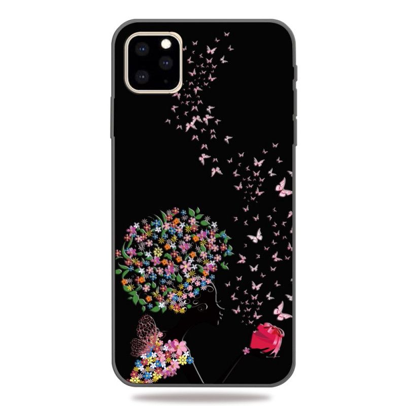 Deksel for iPhone 11 Pro Kvinne Med Blomsterhode