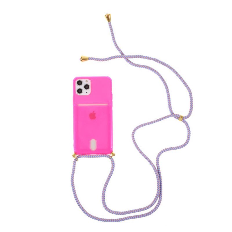 Deksel for iPhone 11 Pro Magenta Kablet Med Kortholder