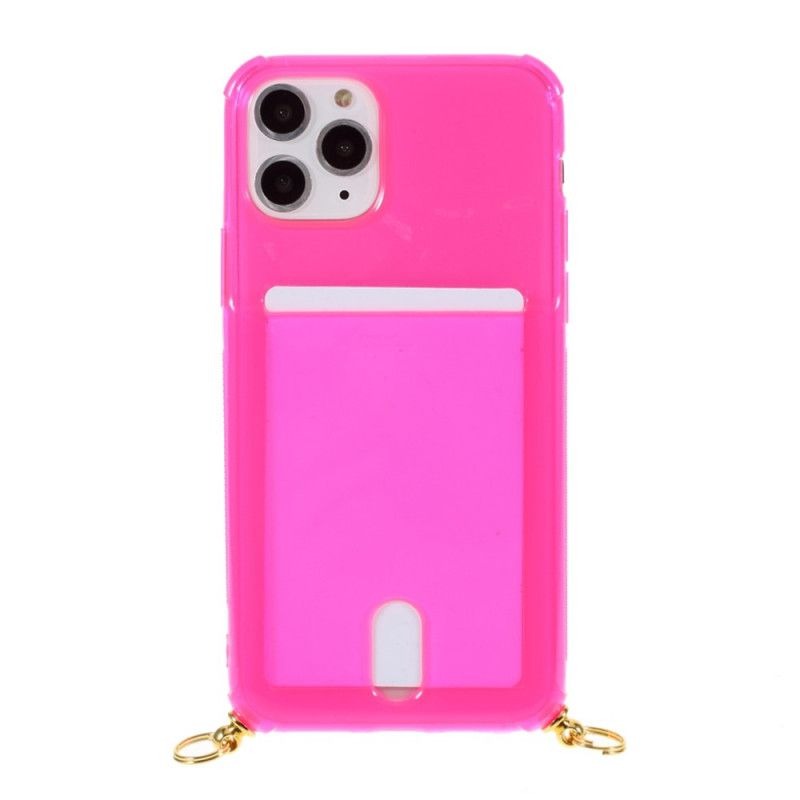 Deksel for iPhone 11 Pro Magenta Kablet Med Kortholder