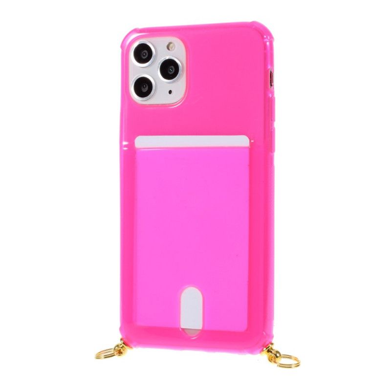 Deksel for iPhone 11 Pro Magenta Kablet Med Kortholder