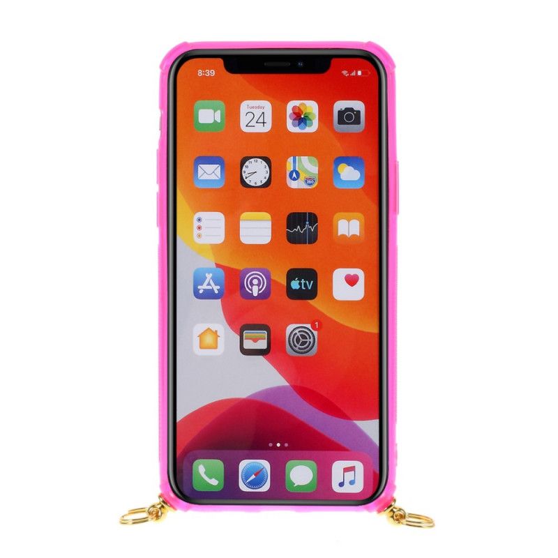 Deksel for iPhone 11 Pro Magenta Kablet Med Kortholder