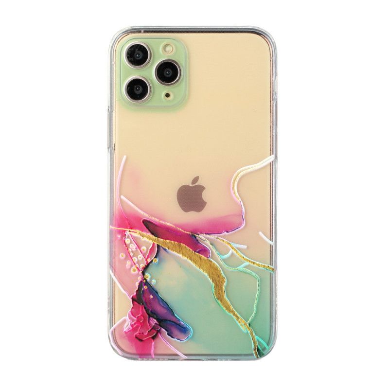 Deksel iPhone 11 Pro Hvit Kunstnerisk Fleksibel Silikon