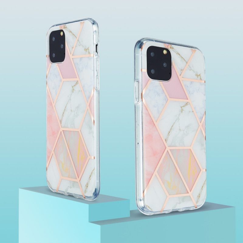 Deksel iPhone 11 Pro Rosa Prangende Geometrisk Marmor Beskyttelse