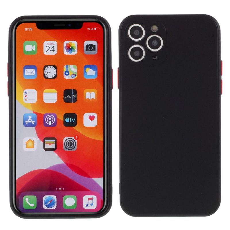 Deksel iPhone 11 Pro Svart Fleksible Silikonfargede Knapper