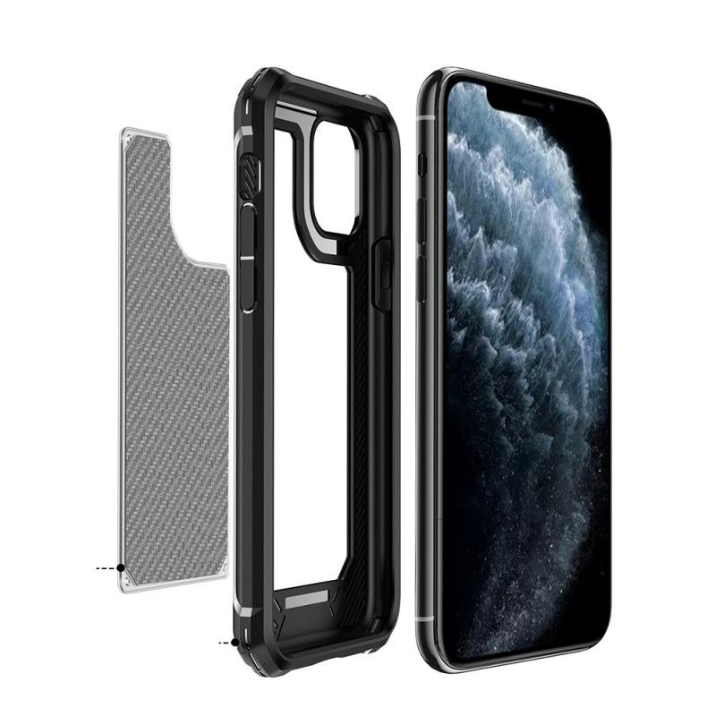 Deksel iPhone 11 Pro Svart Gjennomsiktig Karbonfibertekstur