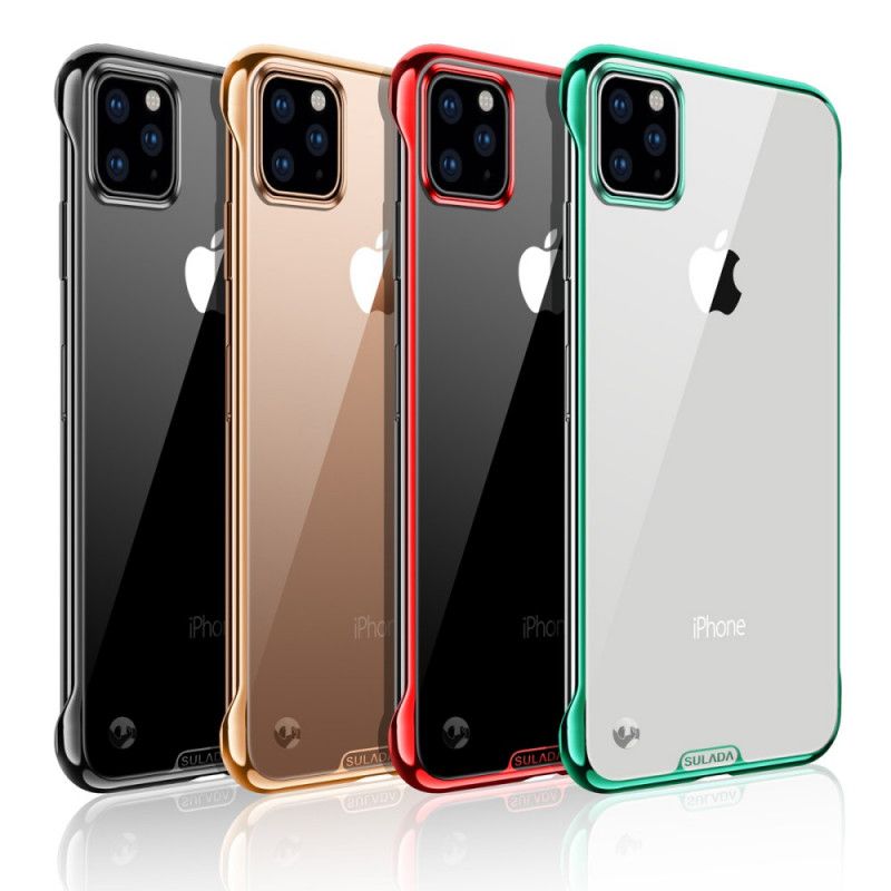 Deksel iPhone 11 Pro Svart Gjennomsiktig Sulada Og Metalleffekt