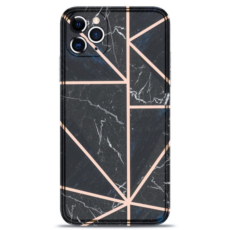 Deksel iPhone 11 Pro Svart Mobildeksel Marmor Prangende Geometri