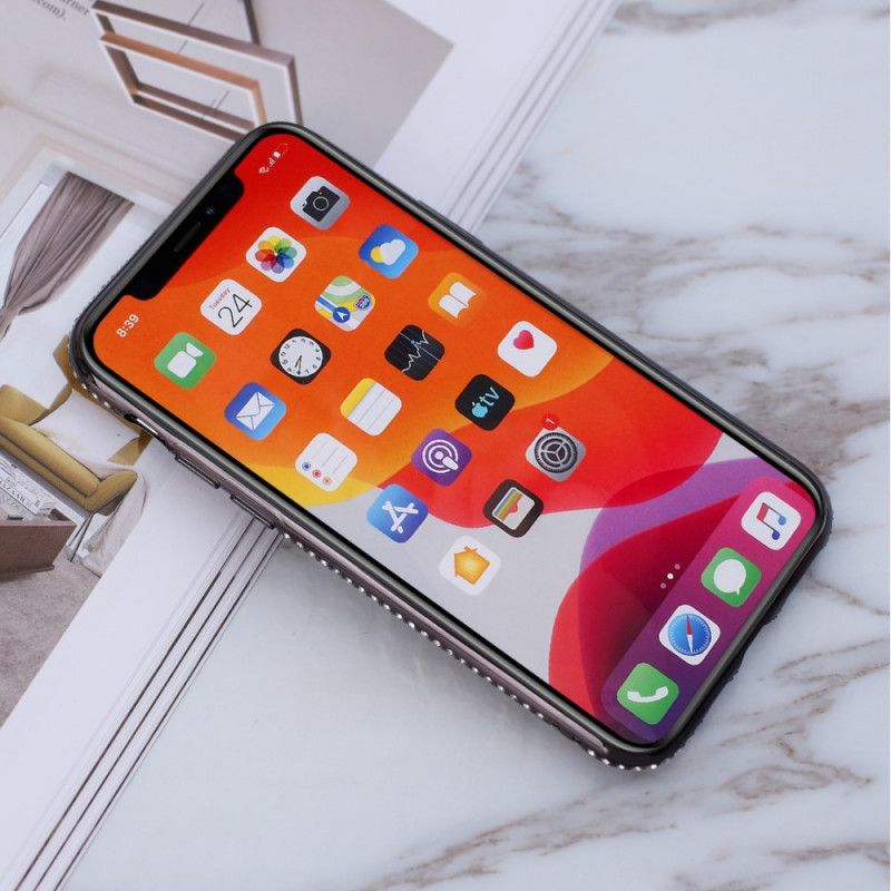 Deksel iPhone 11 Pro Svart Paljetter Og Diamanter Ringer