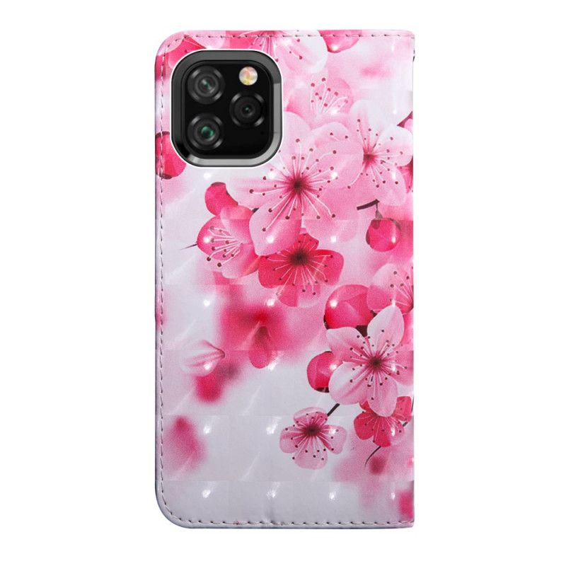 Folio Deksel for iPhone 11 Pro Rosa Blomster