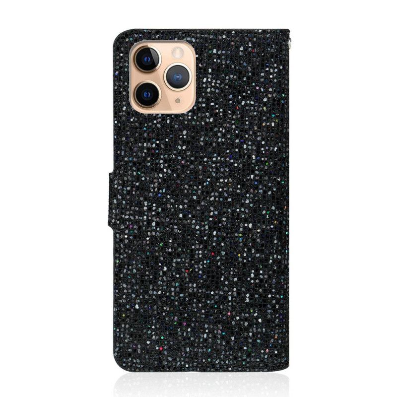 Folio Deksel for iPhone 11 Pro Svart Glitter S Design