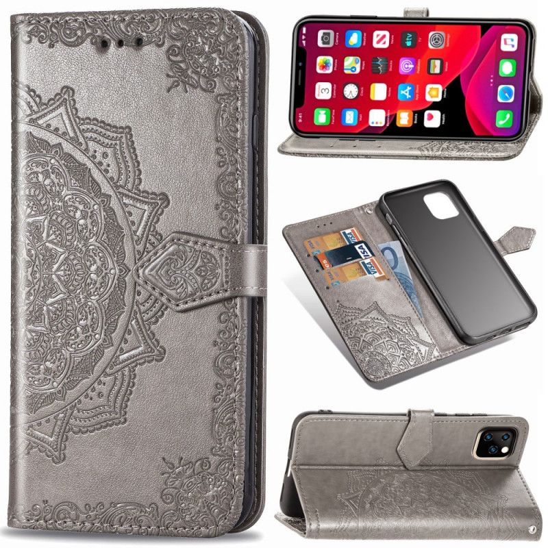 Folio Deksel for iPhone 11 Pro Svart Middelaldermandala