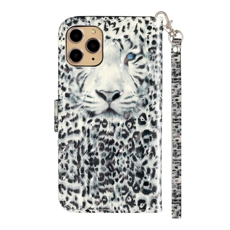 Folio Deksel for iPhone 11 Pro Svart Tigerlys Flekker Med Stropp