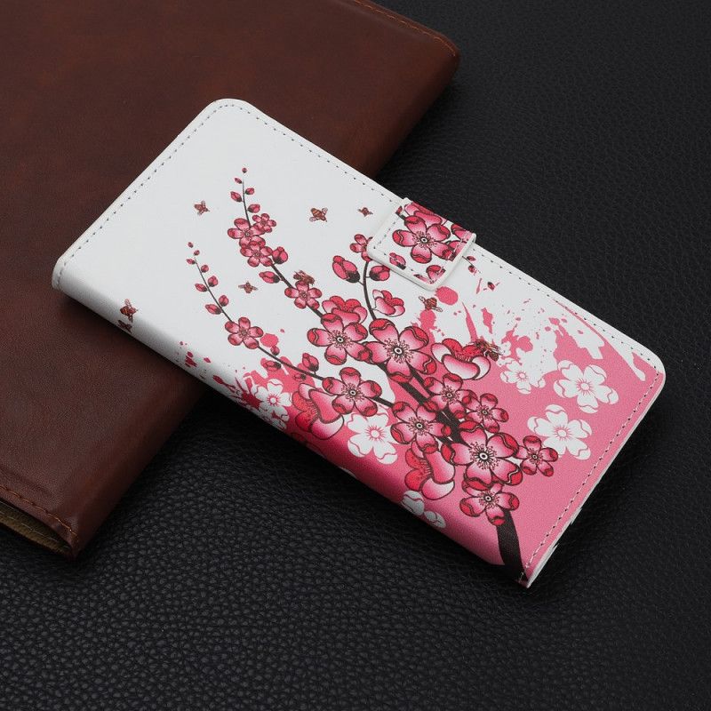 Folio Deksel iPhone 11 Pro Magenta Tropiske Blomster Beskyttelse