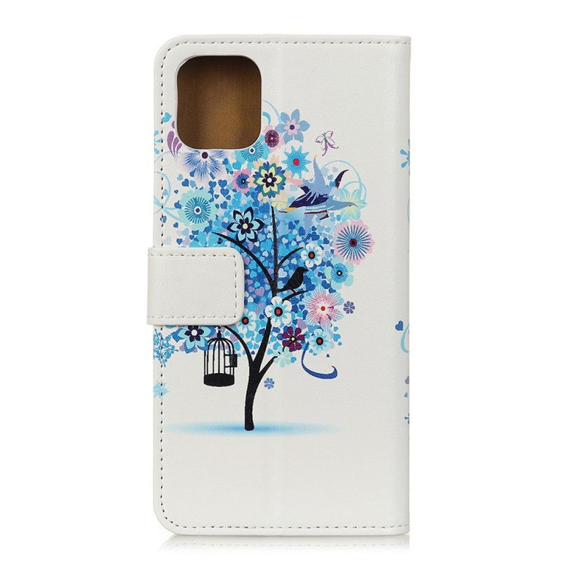 Folio Deksel iPhone 11 Pro Oransje Blomstrende Tre