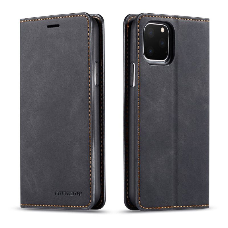 Folio Deksel iPhone 11 Pro Svart Forwenw Skinneffekt