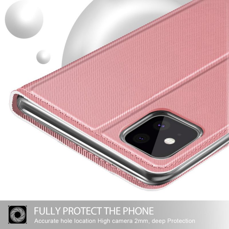 Folio Deksel iPhone 11 Pro Svart Vertikalt Tofarget Imitert Skinn