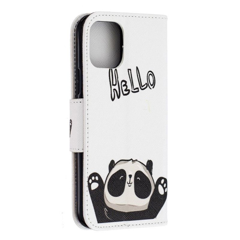 Lærdeksel Folio Deksel iPhone 11 Pro Hallo Panda