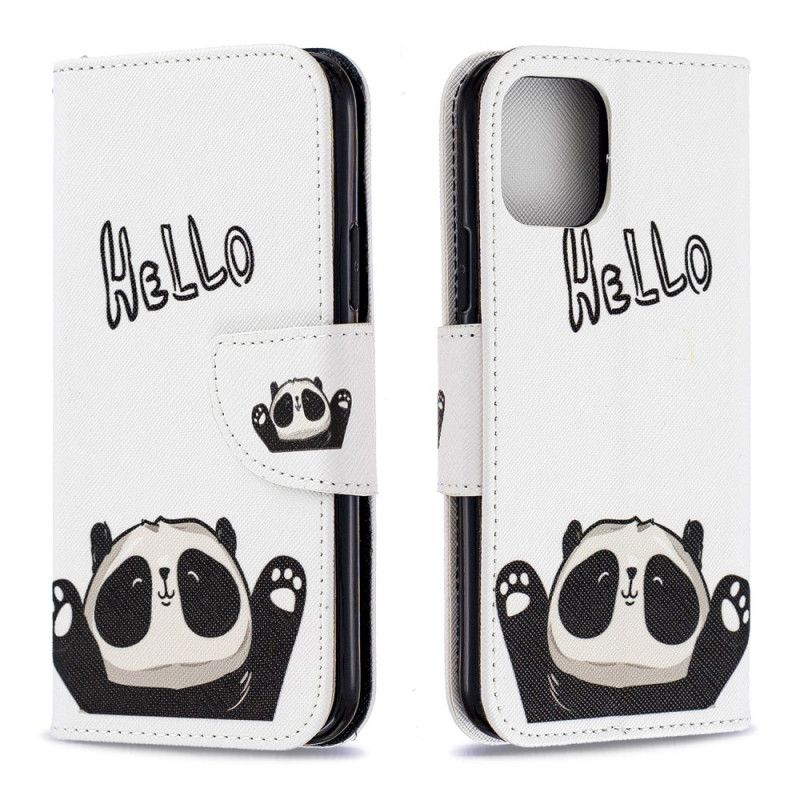 Lærdeksel Folio Deksel iPhone 11 Pro Hallo Panda