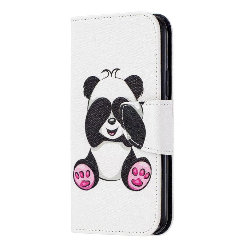 Lærdeksel Folio Deksel iPhone 11 Pro Mobildeksel Morsom Panda
