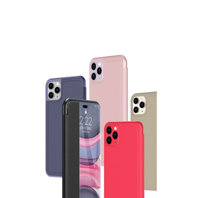 Visningsomslag iPhone 11 Pro Svart Teksturert Skinneffekt