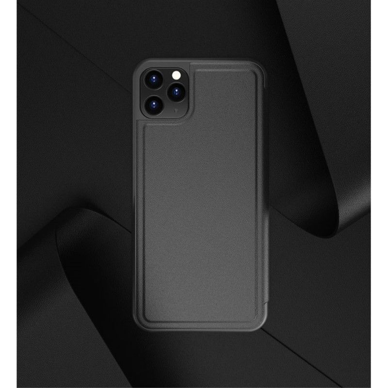 Visningsomslag iPhone 11 Pro Svart Teksturert Skinneffekt