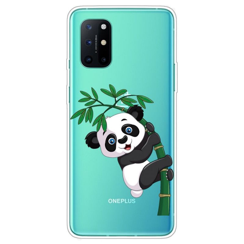Deksel OnePlus 8T Gjennomsiktig Panda På Bambus