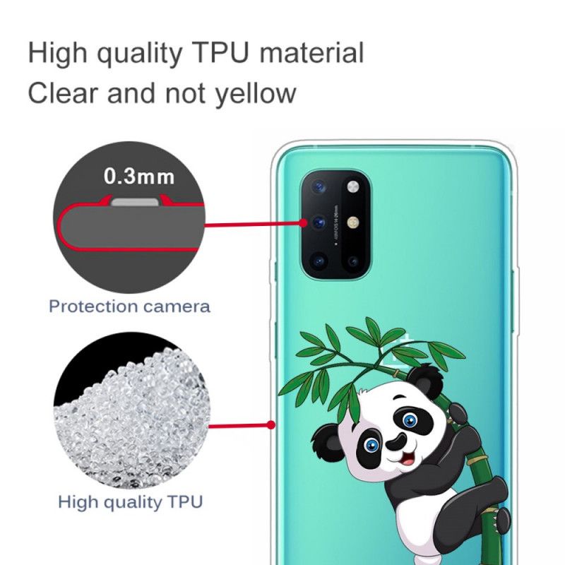 Deksel OnePlus 8T Gjennomsiktig Panda På Bambus