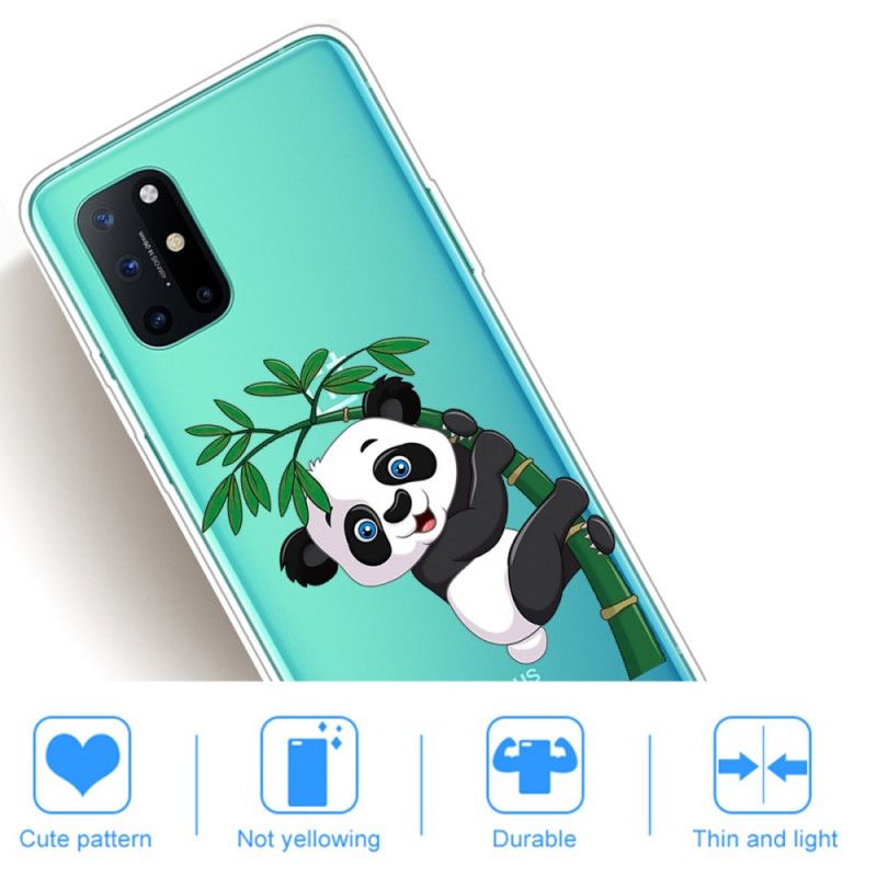 Deksel OnePlus 8T Gjennomsiktig Panda På Bambus