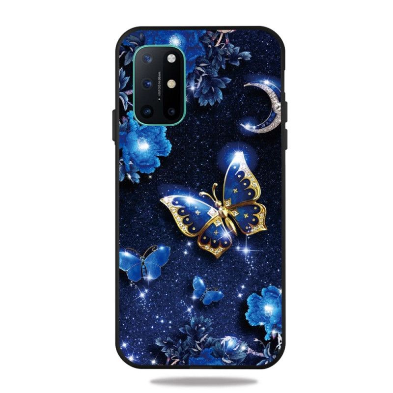 Deksel OnePlus 8T Gylden Sommerfugl