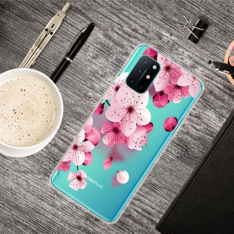 Deksel OnePlus 8T Magenta Mobildeksel Premium Blomster