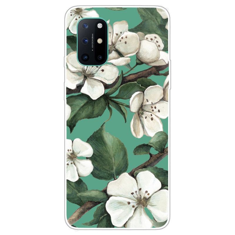 Deksel OnePlus 8T Malte Hvite Blomster