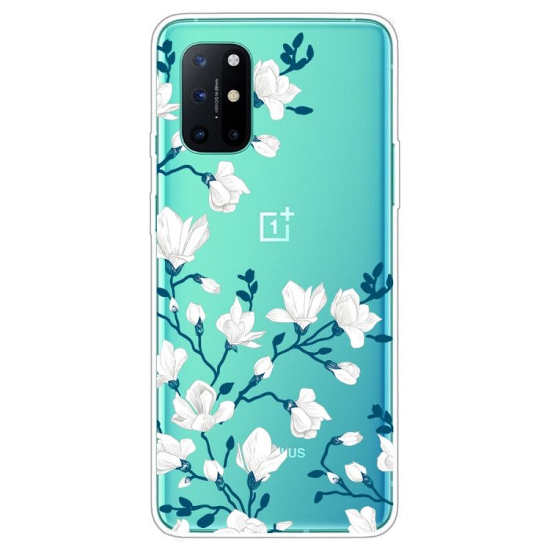 Deksel OnePlus 8T Mobildeksel Hvite Blomster