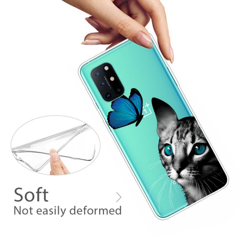 Deksel OnePlus 8T Mobildeksel Katt Og Sommerfugl