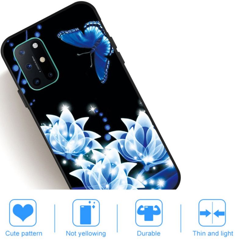 Deksel OnePlus 8T Sommerfugl Og Blå Blomster Beskyttelse