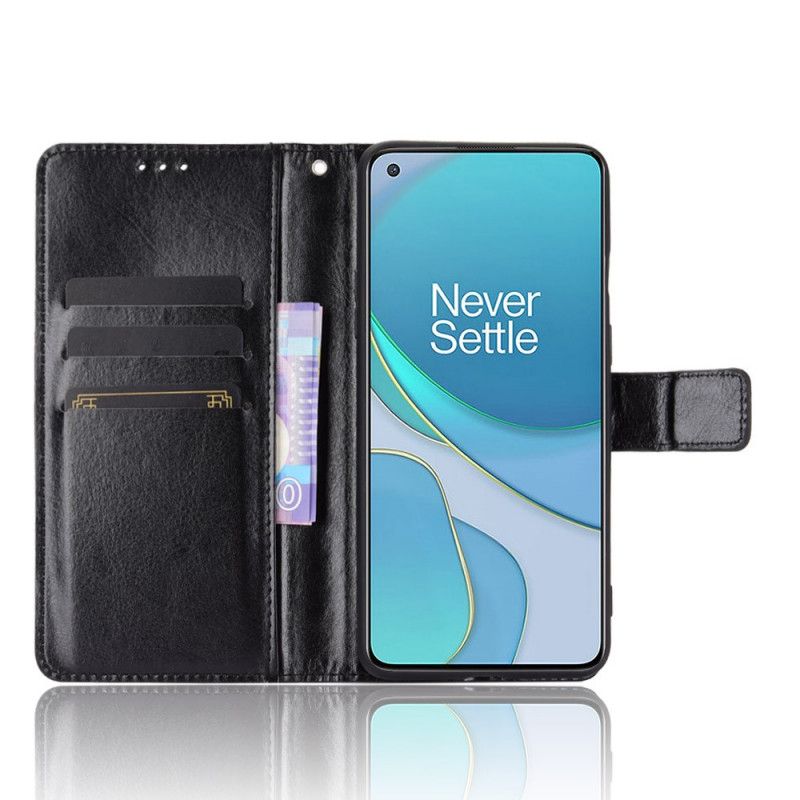 Folio Deksel for OnePlus 8T Svart Prangende Kunstlær